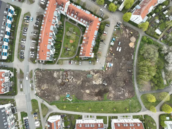Luftbildaufnahme Baufeld Charkovstraße Nürnberg