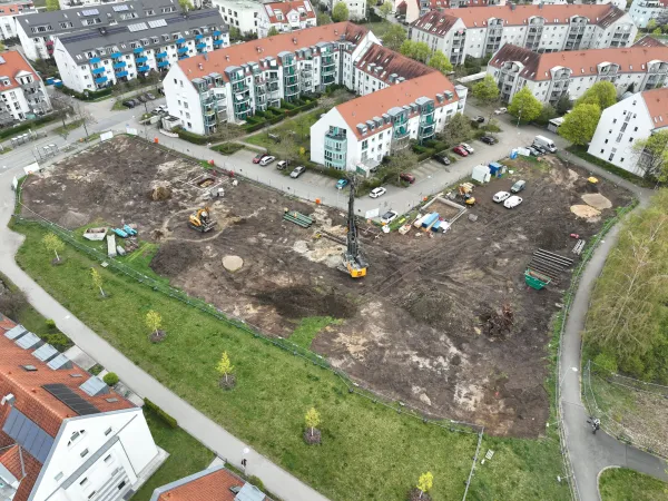 Luftbildaufnahme Baufeld Charkovstraße Nürnberg