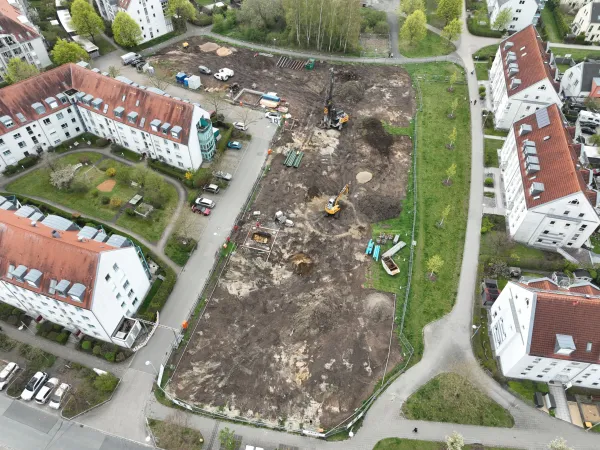 Luftbildaufnahme Baufeld Charkovstraße Nürnberg
