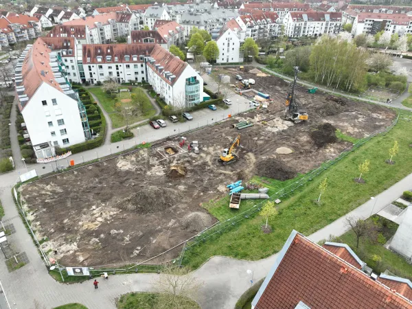 Luftbildaufnahme Baufeld Charkovstraße Nürnberg